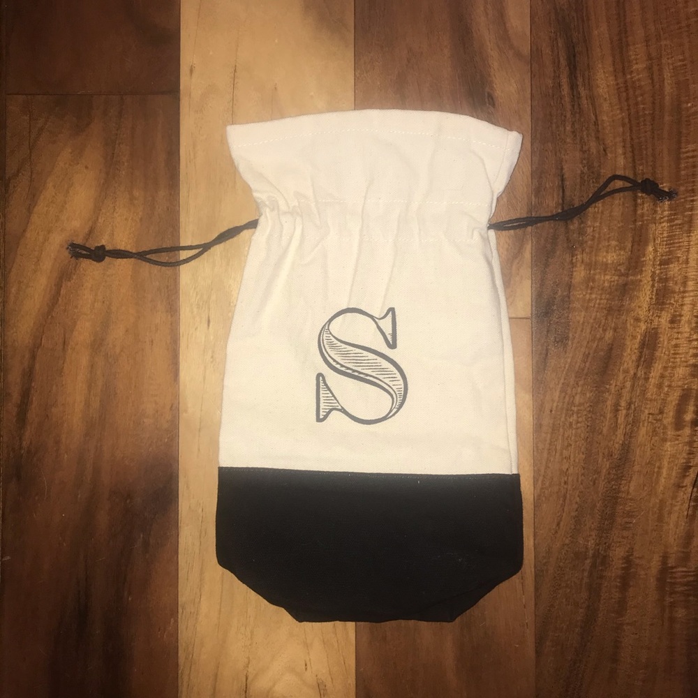 Canvas drawstring bag-monogrammed S